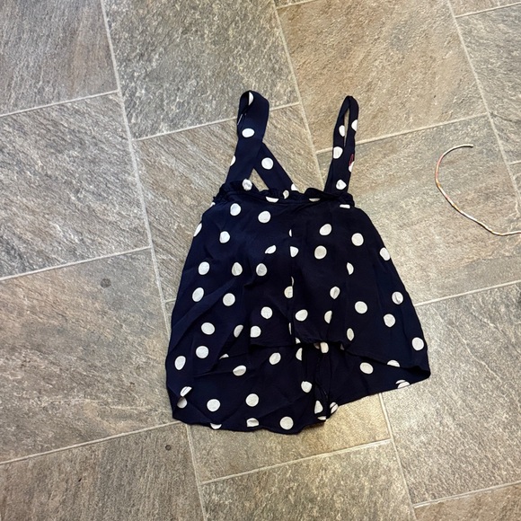 Anthropologie Tops - Anthropologie Navy Polka Dot Top